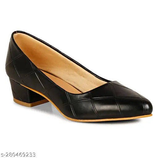 Black synthetic formal party heels, textured bellies by TWINSSHOE brand, slip-on style for women's nightwear