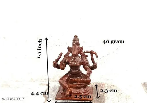 Handmade copper Goddess Varahi idol, antique patina finish, Indian artisan crafted, 15 inches tall, 40 grams