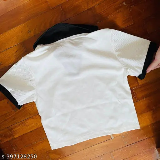 Ribbed Lycra women's and girls' printed t-shirt, short sleeves, athletic wear from India