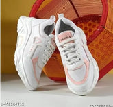 Pink mesh girls running sneakers by Megpar, durable and comfortable for casual wear