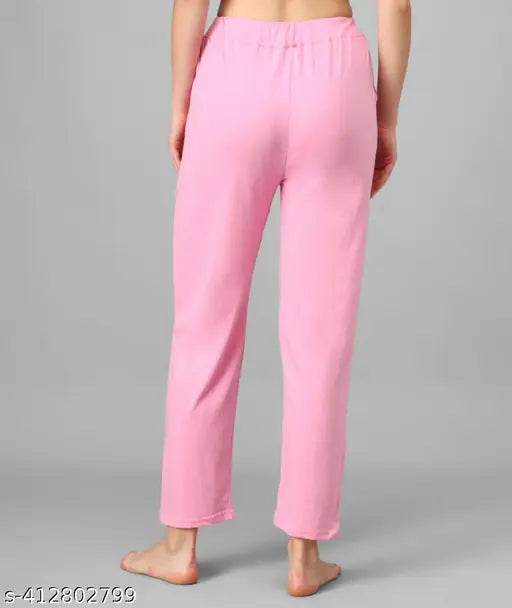Pink & Black cotton calf-length pyjama set (2pcs), Indian origin