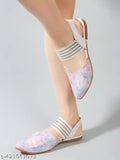 Synthetic leather printed ballerinas in white size - Ind wearable footwear on display