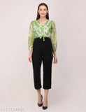 Georgette digital print jumpsuit for women, black and floral dyed/washed pattern, long sleeves, cotton blend fabric