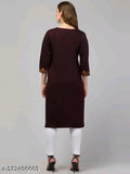 Woolen Aari printed kurti with three-quarter sleeves, vibrant Indian fashion for women's wardrobe