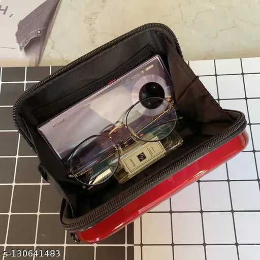 Solid fabric sling bag, compact & trendy, perfect for travel essentials. Made in India