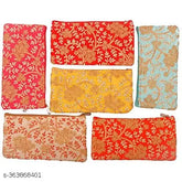 Multicolor embroidered vintage Potli purse, raw silk, embellished with sequins, ideal for weddings, parties, or gifts (12.5 x 24.5 cm)