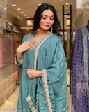 Stylish silk Sharara set for women (XS-XXL), intricate printed pattern with dupatta and bottomwear