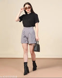 Zilcon Women's Waffle (Cotton) Cropped Raglan Sleeve Shining Top - Solid color, stylish festival wear, high-quality fabric blend