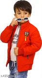 Kids polyester jacket, long sleeves, ethnic design, solid color from ONE KING AK. Winter wear for boys aged 2-10 years. Made in India