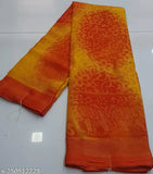 Colorblocked chiffon saree with free size (5.5m x 0.8m), Indian Roopkala Fancy Brasso design