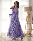 Georgette printed anarkali gown with dupatta, Indian women's formal wear in S, L, XL, XXL