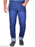 Men's solid denim slim fit stretchable jeans, high-quality casual wear for a versatile look