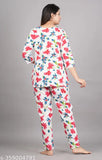 Women's printed rayon nightsuit, three-quarter sleeves, rayon top and bottom, pyjamas style
