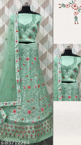Pink aqua net lehenga choli with embroidery, semi-stitched blouse & dupatta. Ideal for weddings, parties, and festivals. Indian ethnic wear for women