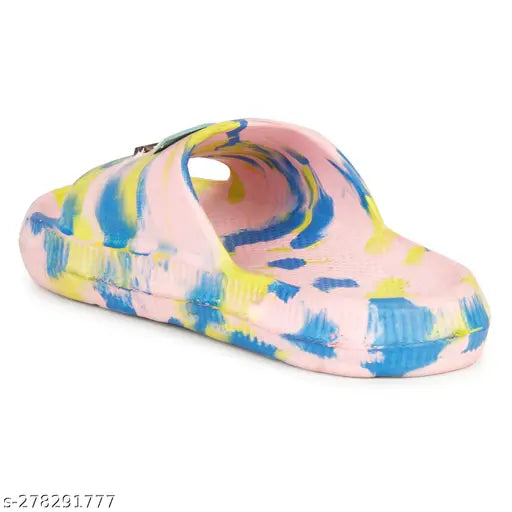 Pink EVA slippers for kids, textured net pattern, various sizes from 2-2.5 years to 10 years (India)