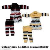 Woolen frock set (Pack of 2) for 0-3 months, self-designed winter wear in original basket