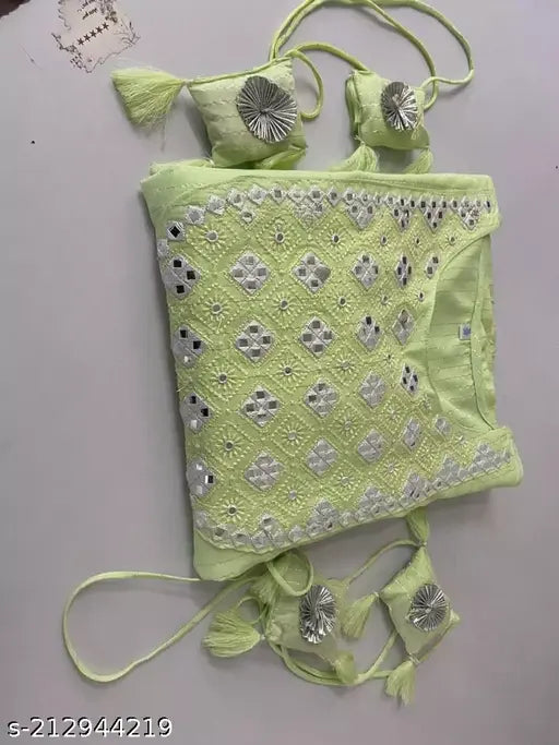 Cotton embroidered gown, three-quarter sleeves, Indian tiered design in premium quality Reyon Lurex