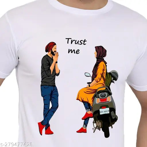 Polyester striped scooter print t-shirt, suitable for both girls and boys