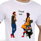Polyester striped scooter print t-shirt, suitable for both girls and boys