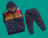 Striped wool sleeveless sweatshirt for boys trendy fashion, 0-2 years, India origin