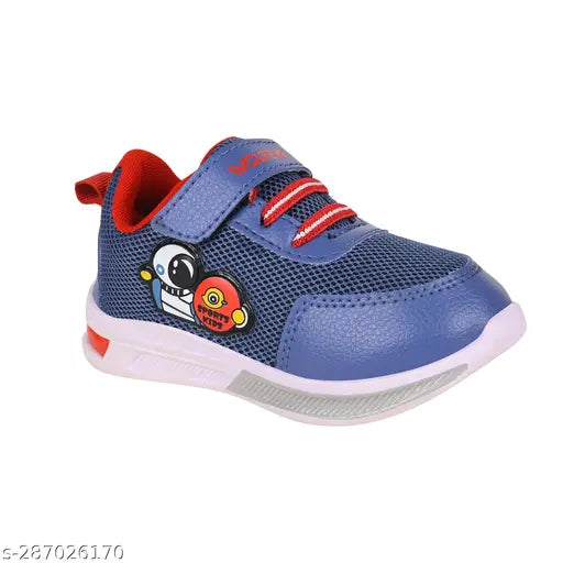 Mesh and PVC Wolfeye sports shoes for kids, suitable for boys & girls aged 6 months to 4 years, with memory foam insole and Velcro fastening