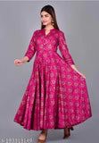 Designer rayon print kurti with embroidery detail, three-quarter sleeves. Sizes include S (36in bust, 49in length), M (38in bust, 49in length), L (40in bust, 49in length), XL (42in bust, 49in length), XXL (44in bust, 49in length), XXXL (46in bust, 49in length). New women's fashion printed kurti from India