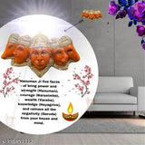 Orange polyresin Panchmukhi Hanuman Ji statue for home decor, protection from evil eye