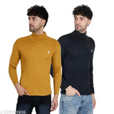 Stylish acrylic high-neck t-shirt combo pack, multi-color slim fit for men & boys (M2XL) - perfect winter fashion accessory, vibrant design, made in India