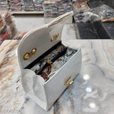 Textured net danda sling bag in croc-effect, heavy chain and long strap for women or girls - best quality crossbody bag