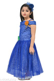 Kids girls net frock dress, self-design sleeveless cotton & net, quality dress for 3-4 Years (27in x 19in), 4-5 Years (29in x 20in), 5-6 Years (30in x 21in), India