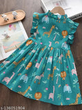 Floral print polyester tiered layer dress for toddler girls (1-2yrs - 9-10yrs), vibrant floral pattern on belted sleeveless design