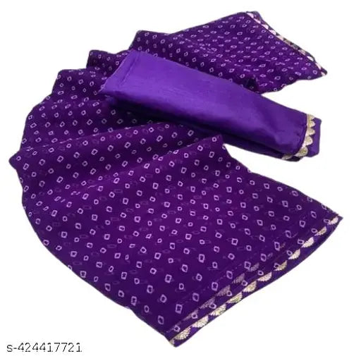 Fancy Jaipuri Bandhani saree in georgette, dyed/washed pattern on free size (5.5m), separate blouse piece in art silk