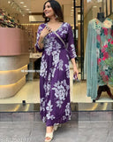 Rayon angrakha design kurti for women's party wear, printed combo - India