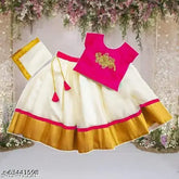 Taffeta silk lehenga choli set for girls, embellished with short sleeves, solid pattern in Georgette, full-stitched, 1 set including net dupatta and cotton inner