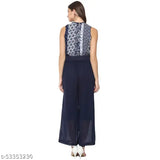 Georgette sleeveless printed net Mayra women's jumpsuit in multiple sizes - Made in India