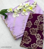 Chiffon silk saree with zari woven pattern and separate blouse, fashionable designer piece from India