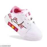 White synthetic KATS Kids Shoes - durable, breathable, comfortable lace-up shoes for infants aged 1 to 4 years. Perfect for daily use and parties. Easy to wash and good quality