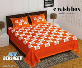 Stylish printed cotton double bedsheets, superfine Jaipuri pattern, ideal for summer weddings, 2 pillow covers included, E_WISH BOX product from India