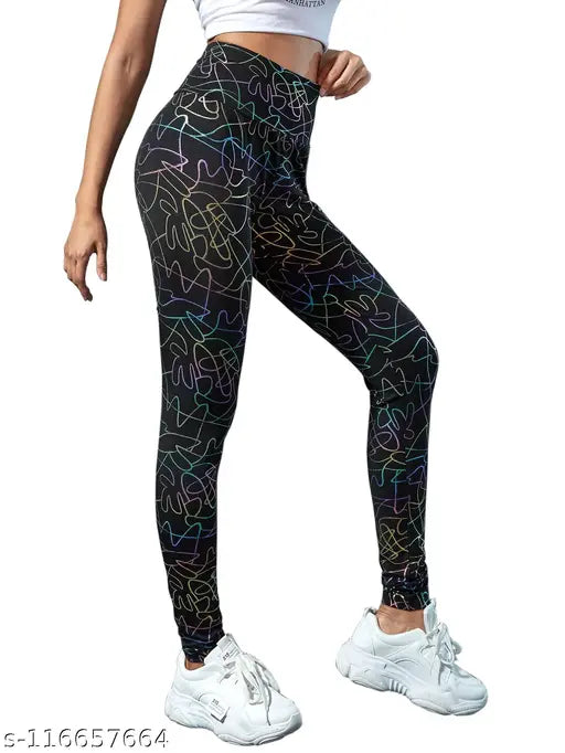 Cotton blend printed net women's tights_jeggings for versatile layering, sizes 28-34, made in India