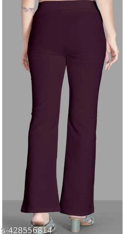 Maroon flared high waist pants