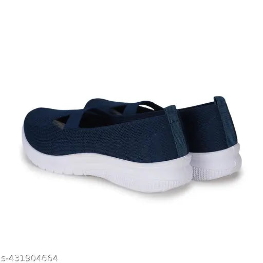 Black mesh Ciptocomfort smart shoes for women's running, loafers & sneakers - Ankle loop net detail