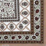 Tan Eleven Pure 100 cotton floral double king size brown bedsheet with 2 pillow covers, 90x108 inches