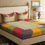 Jaipuri Cotton Double Bedsheet & Pillow Covers, India-made premium quality