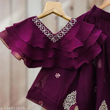 Georgette Kid's Lehenga Choli, embroidered & fully-stitched, 28 years, Indian design for Navratri & Diwali