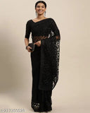 Indian soft net saree with chikankari embroidery and stone work, Bollywood design for women