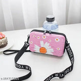 Pink synthetic sling box, ideal for girls gift party, carries one compartment, free size, India origin