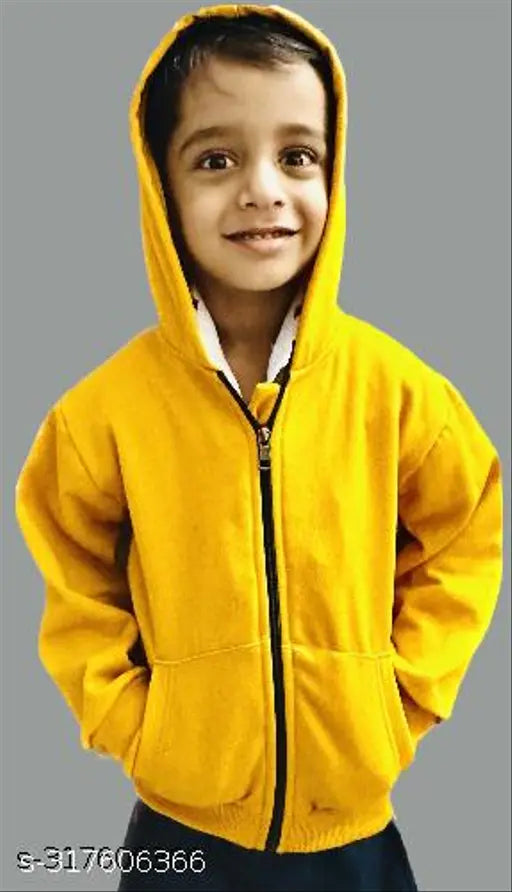 Cotton boys & girls jacket/hoodie, solid color with a zip and pockets, size 18-24 months