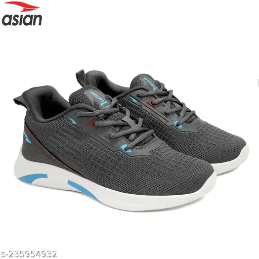 Lightweight mesh and Eva running shoes for boys, extra comfortable lace-up casual sneakers from Asian brand with memory foam insole, ideal for sports activities