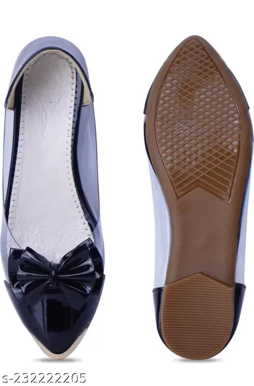 Patent leather, transparent women's ballerinas - chic and versatile ankle loop bellies, perfect for everyday wear. Indian sizes: IND-3 to IND-10. Made in India