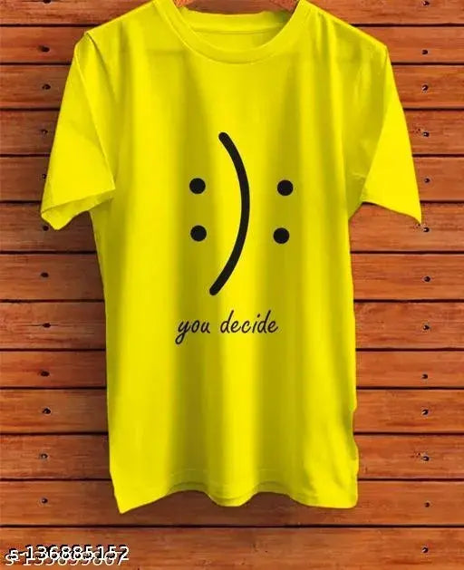 Slim-fit polyester t-shirt for men and women, printed design, multiple sizes available (S-XL), made in India